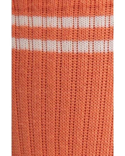 LE BON SHOPPE Orange Boyfriend Stripe Cotton Blend Crew Socks