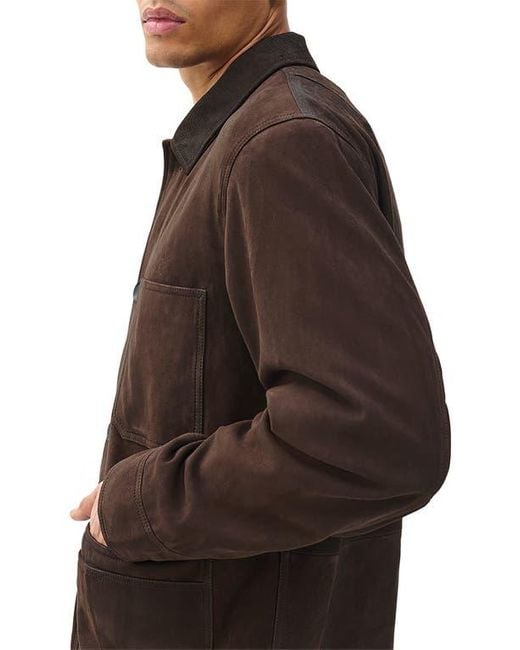 Rag & Bone Black Graham Suede Chore Jacket for men