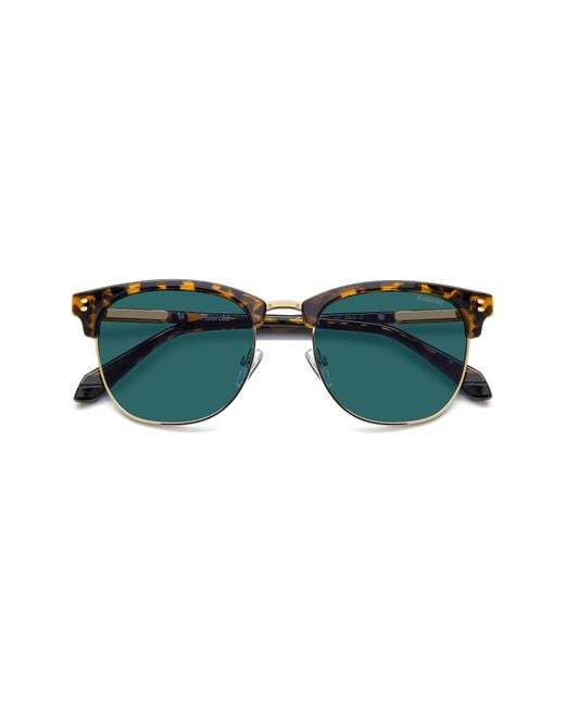 Polaroid Green 53Mm Polarized Rectangular Sunglasses for men