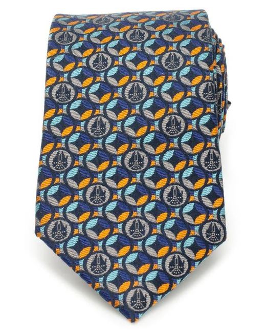 Cufflinks Inc. Blue Star Wars Millennium Falcon Motif Silk Tie for men