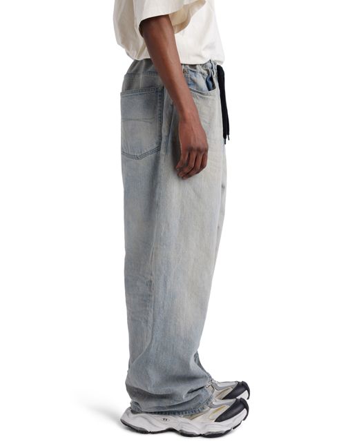 Balenciaga Gray Twisted Seam baggy Wide Leg Jeans for men