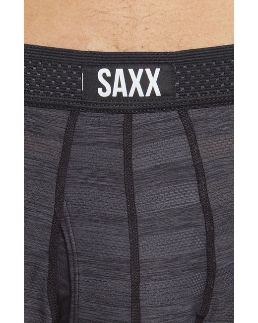 SAXX DropTemp Cooling Mesh Boxer Brief Underwear Black Heather