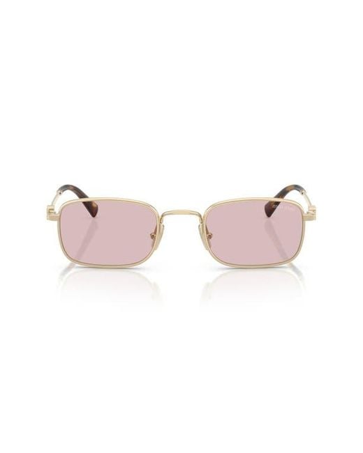 Miu Miu Pink 49Mm Rectangular Sunglasses