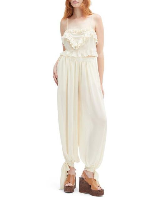 Bardot Natural Alire Ruffle Crop Camisole