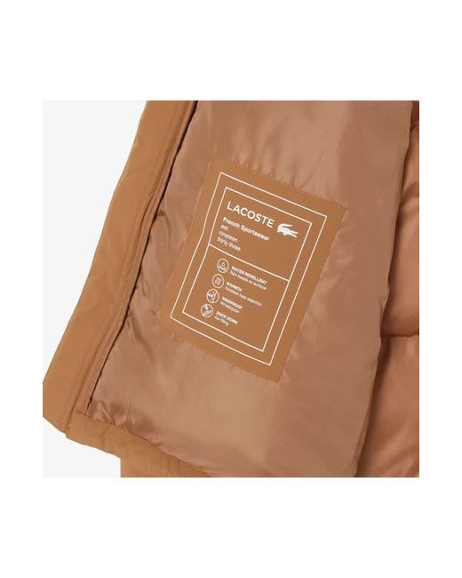 Lacoste Brown Water Repellent Down Puffer Jacket for men