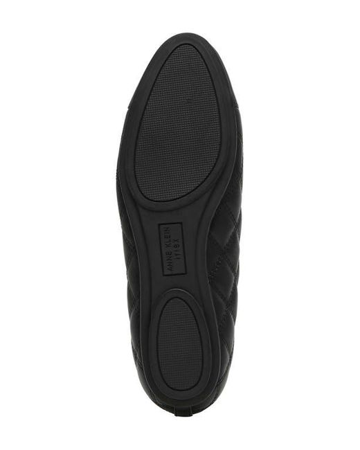 Anne Klein Black Luci Cap Toe Ballet Flat