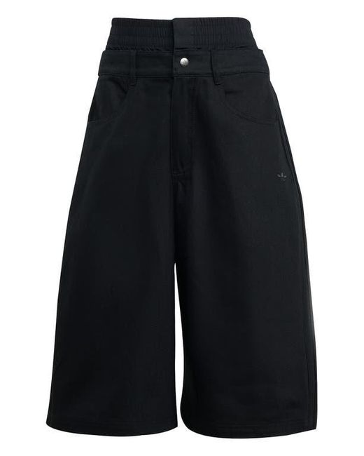 Adidas Black Firebird Utility Denim Shorts
