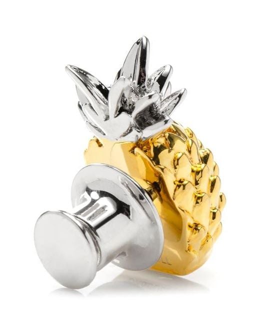 Cufflinks Inc. Metallic 3D Pineapple Lapel Pin for men