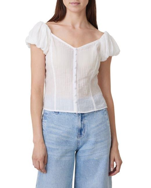 Habitual Blue Seamed Button-Up Top