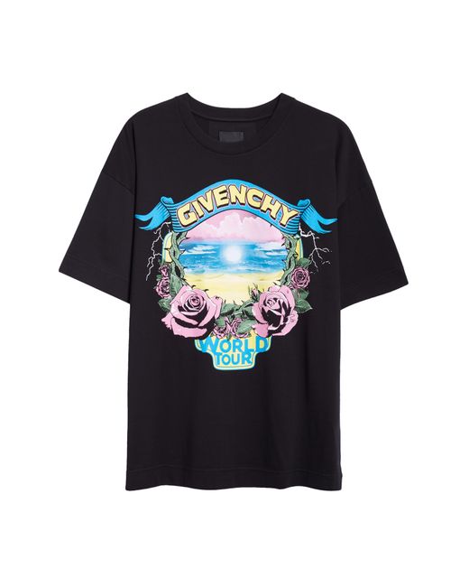 Givenchy World Tour Graphic T shirt in Black for Men Lyst