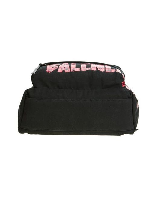 Balenciaga Black Tape Type Logo Canvas Backpack for men