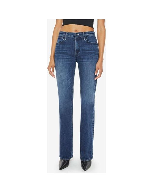 Mother Blue The Kick It High Waist Straight Leg Jeans