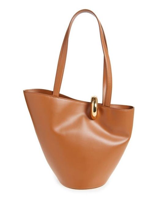 Jacquemus Brown The Medium Bambola Asymmetric Leather Bucket Bag