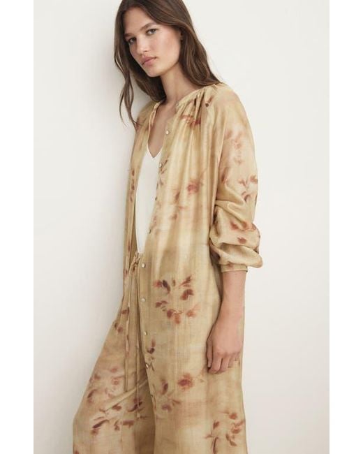 Mango Natural Leaf Print Caftan
