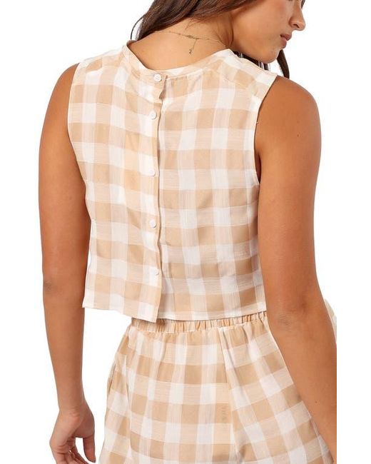 Petal & Pup Brown Jemmy Button Back Crop Shell