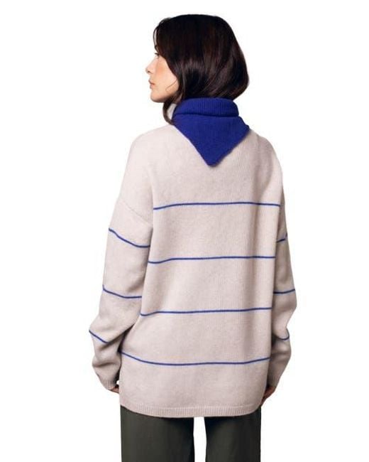 Celtic & Co. Gray Split Hem Slouch Funnel Neck Jumper