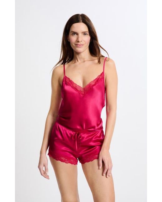 Etam Red Milky Silk Pajama Shorts