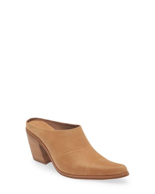Jeffrey Campbell Brown Hold Em Pointed Toe Stacked Heel Mule