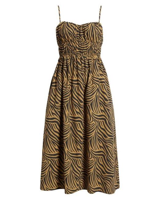 Rails Brown Breeze Shirred Bodice Cotton Blend Sundress