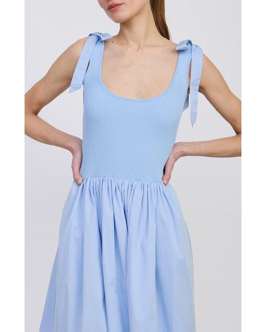 En Saison Blue Wren Mixed Media Midi Sundress