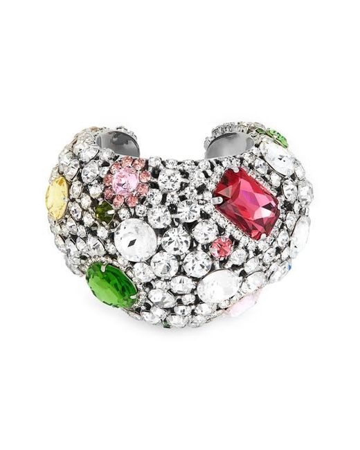 Area Multicolor Crystal Cluster Cuff Bracelet