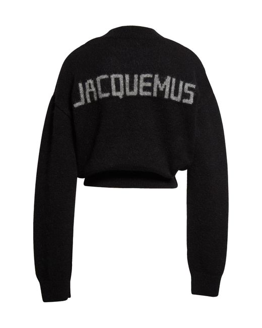 Jacquemus Black La Maille Logo Jacquard Alpaca & Merino Wool Blend Sweater