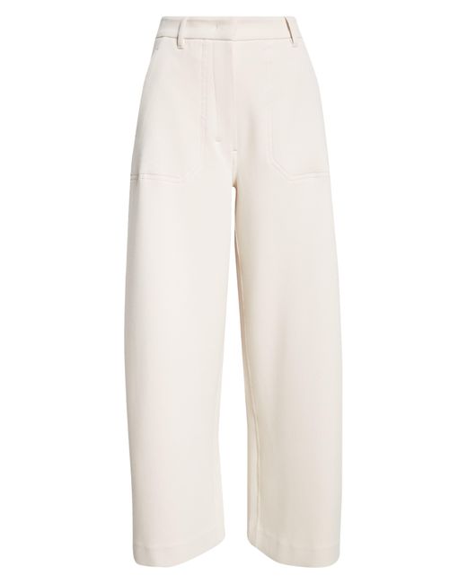 Max Mara White Cupola Wide Leg Cotton Blend Jersey Pants
