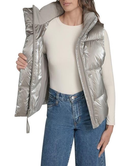 Levi's Gray Regular Stand Collar Puffer Vest Jacket
