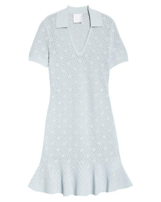 Givenchy Blue Monogram 72 Jacquard Knit Polo Dress