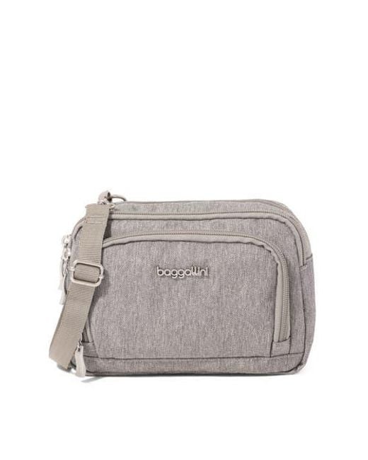 Baggallini Gray Trifecta Rfid Wallet Crossbody Bag