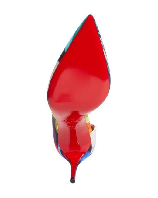 Christian Louboutin Blue Iriza Flower Pointed Toe Half D'Orsay Pump