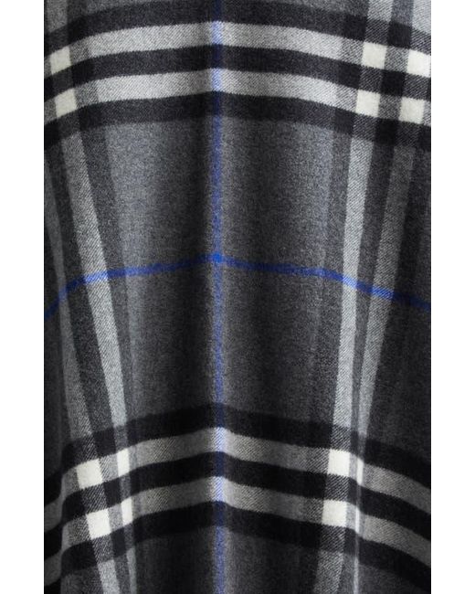 Burberry Black Check Double Face Cashmere & Wool Cape