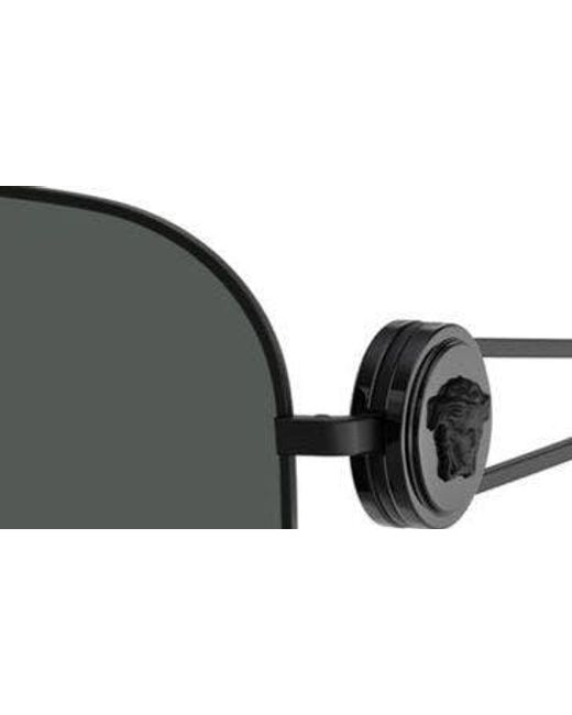 Versace Black 62mm Medusa Medallion Oval Sunglasses for men