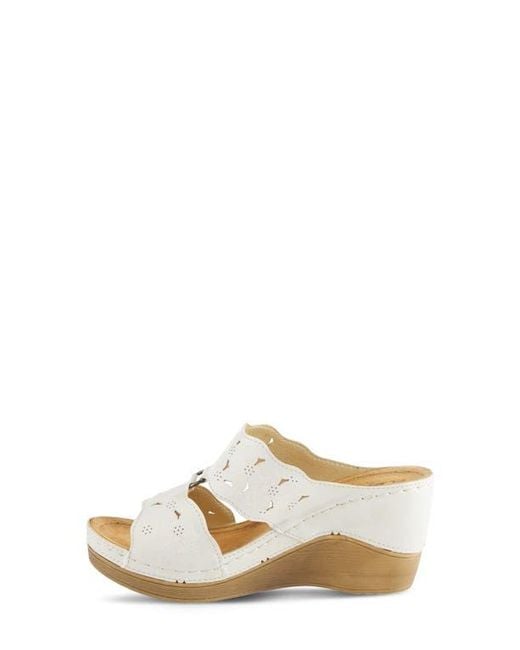Flexus by Spring Step Natural Dreiser Platform Wedge Slide Sandal