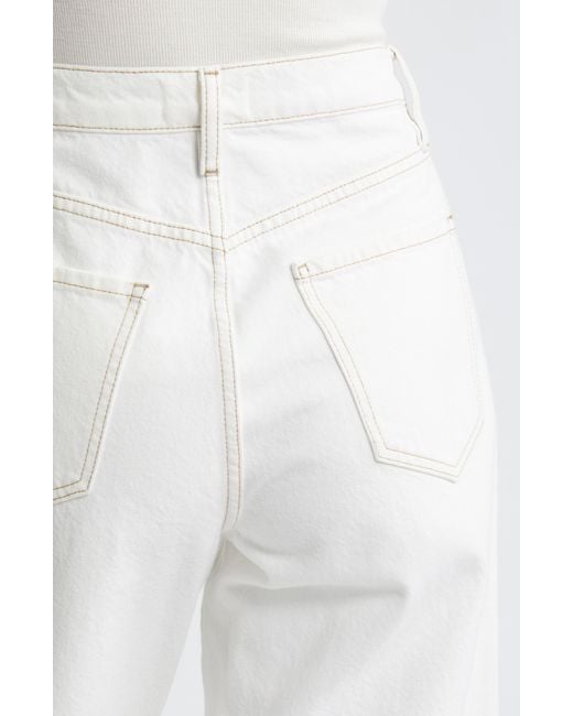FRAME White Le Jane Fray Hem Crop Wide Leg Jeans