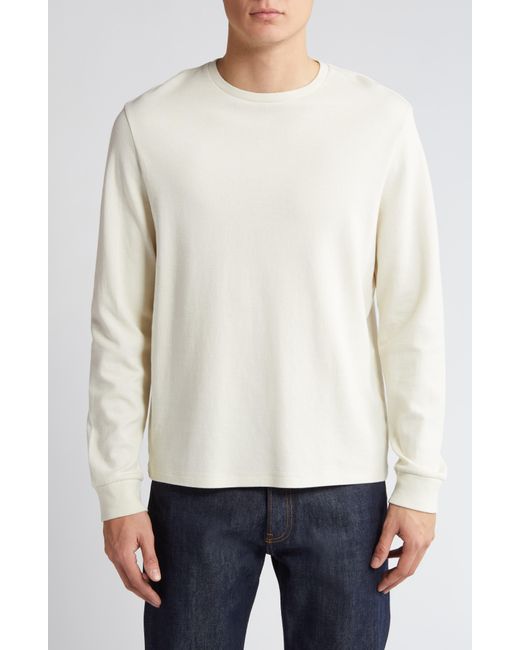 FRAME Duo Fold Long Sleeve Cotton T-shirt in White for Men | Lyst