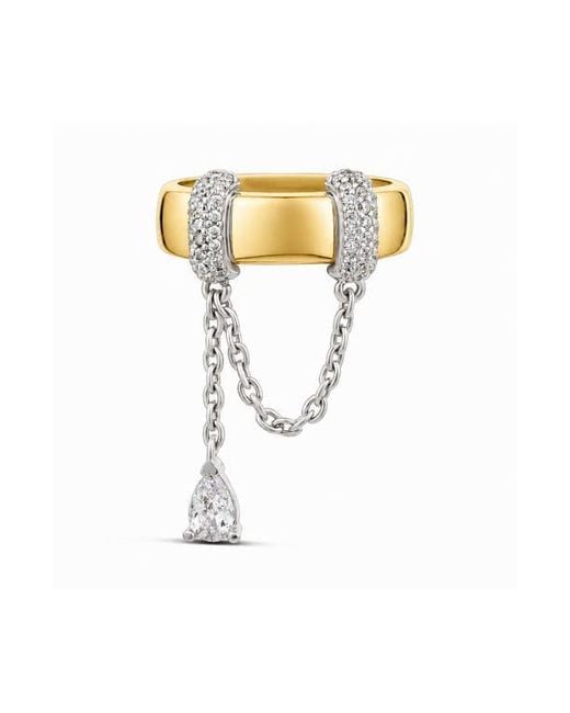 SHYMI White Statement Pavé Chain Ring
