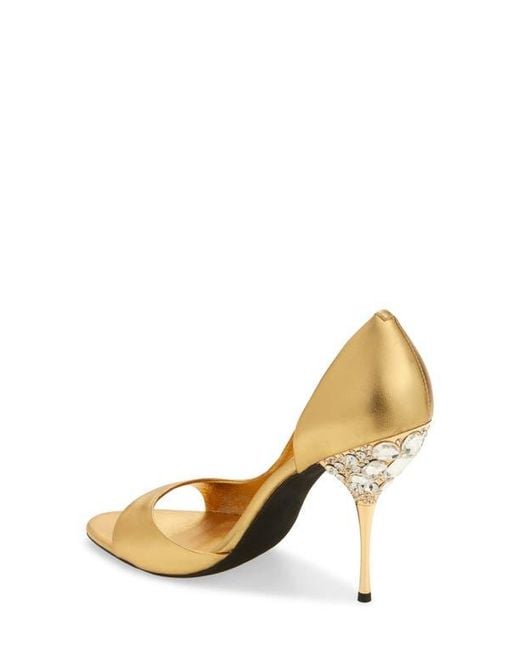 Jeffrey Campbell Metallic Alluria Crystal Heel Sandal