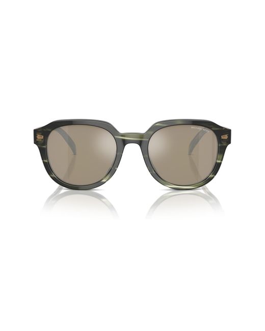 Michael Kors Gray Eger 52mm Round Sunglasses for men