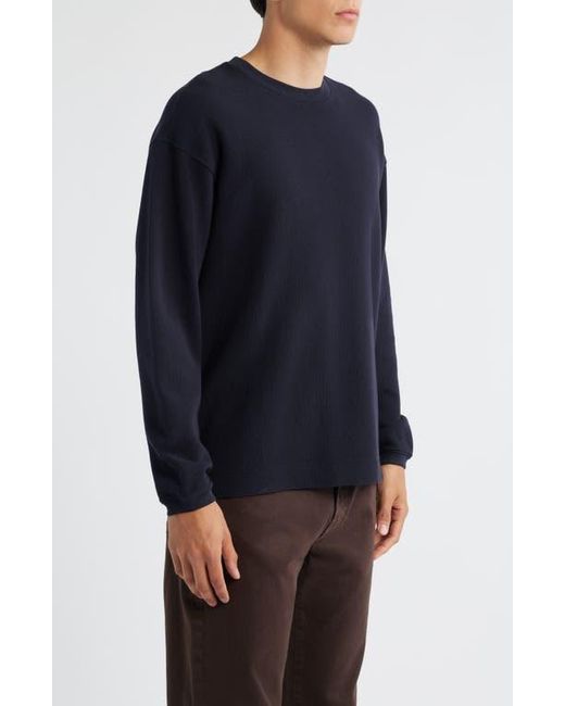 FRAME Blue Long Sleeve Waffle Stitch T-Shirt for men