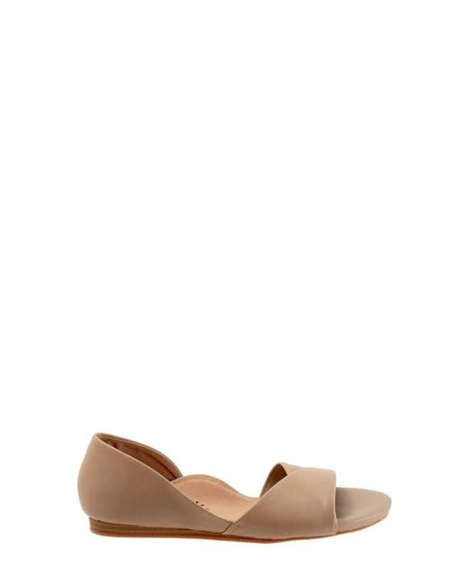 Softwalk® Brown Cypress Open Toe Flat