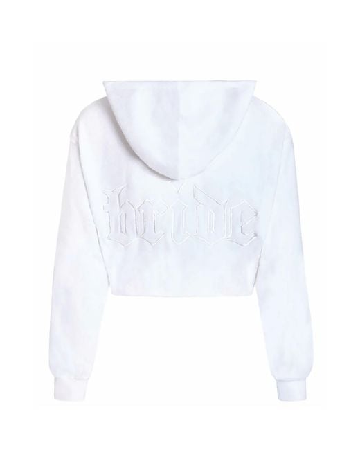 BRIDEMERCH White Terry Bride Zip-Up