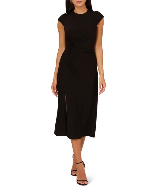 Adrianna Papell Black Jersey Midi Dress