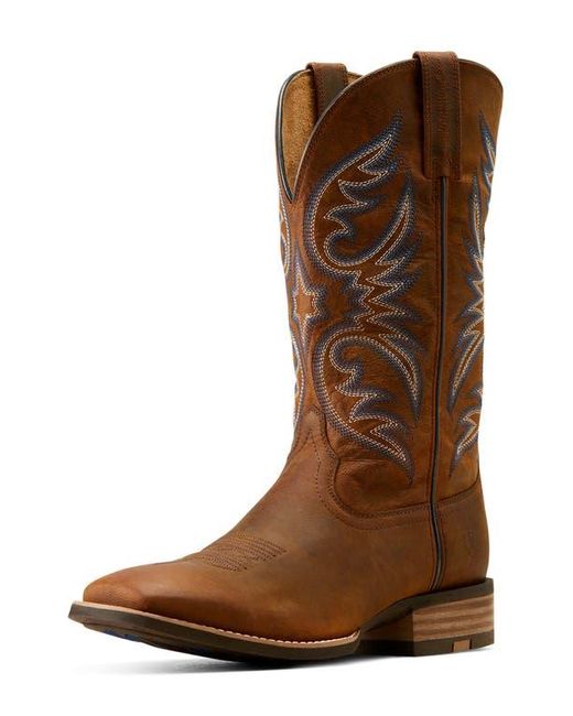 Ariat Brown Ricochet Wide Square Toe Western Boot for men