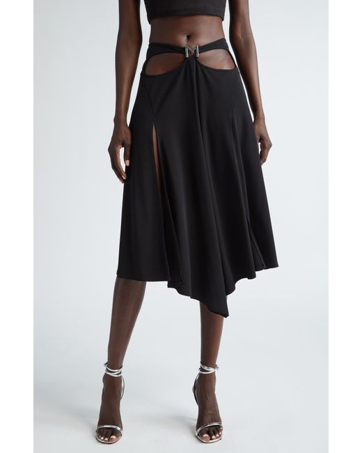 Mugler Black M Cutout Midi Skirt