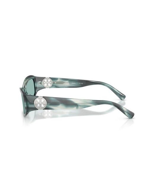 Tory Burch Green 55Mm Rectangular Sunglasses