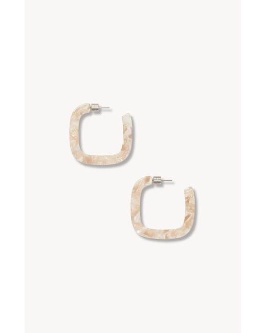 Machete White Midi Square Hoops