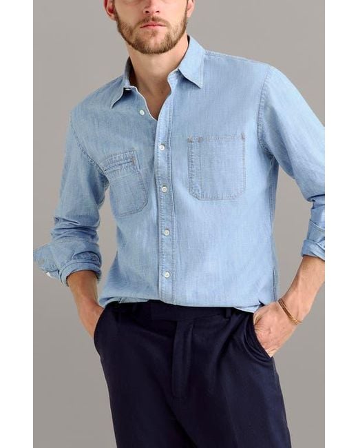 Billy Reid Blue Field Shirt for men