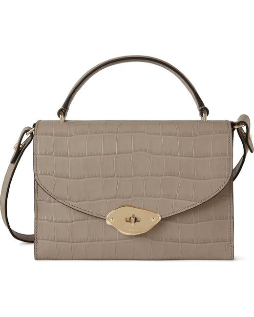 Mulberry Multicolor Lana Croc Embossed Leather Top Handle Bag