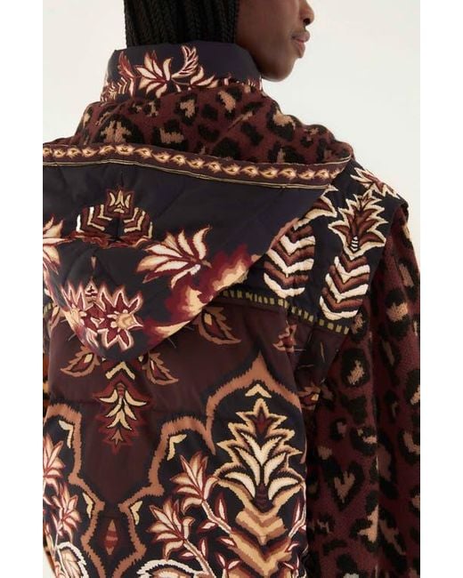 Farm Rio Brown Ainika Hooded Puffer Jacket